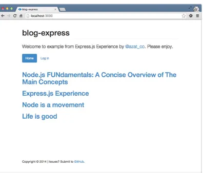 Figure 2-6. The home page of the Blog app