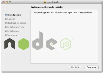 Figure 1-1: The Node.JS setup wizard.