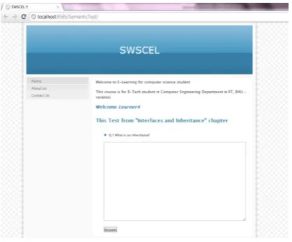 Figure 3 snapshot of the question page in our e-learning system 