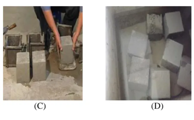 Table No.- 3.4.1a) Load details on the Compression specimen