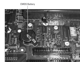 Figure 3-10: Looking at the CMOS battery on the system board