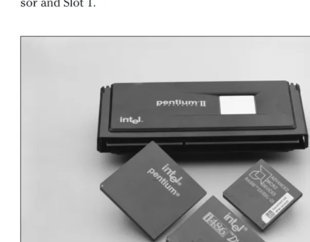 Figure 2-9: The Pentium II (SEC) located alongside the 486, Pentium and AMD processors
