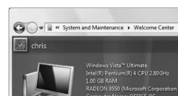 Figure i.1 The edition of Windows Vista that you’reusing is displayed with your computer details nearthe top of the window.