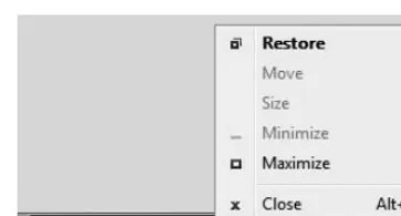 Figure 1.38 Right-clicking a taskbar button displaysits window’s control menu.