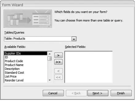 Figure 1.7Use this Form Wizard
