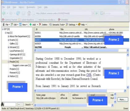 Fig 5: SWeb interface as it appears on the Mozilla FireFox browser. 