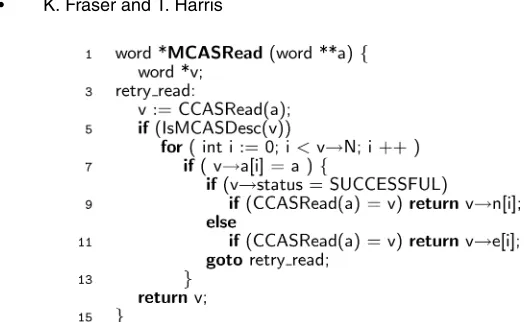 Fig. 8.MCASRead operation used to read from locations which may be subject to concurrentMCAS operations.