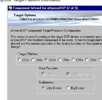 Figure 2.Selecting DSP Target Platform Information
