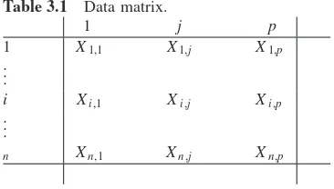 Table 3.1Data matrix.