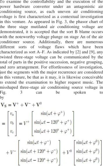 Fig.  3.Phasor  diagram  definitions  for  the  voltage  dips  in the  ac  source  of  Fig