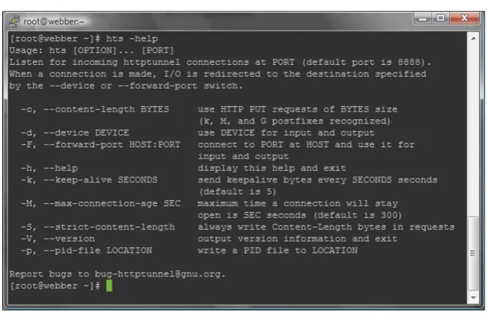 Figure 6. HTS Help Screen