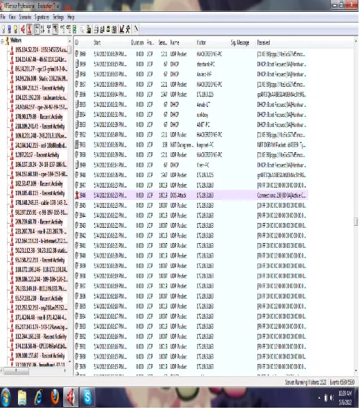Figure 4: Logs generated by KFSensor when connected to Gautam Buddha University, Greater Noida, INDIA network  