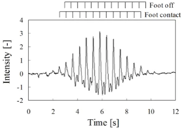 Figure 4. Typical waveform of current generated owing to human walking motion. 