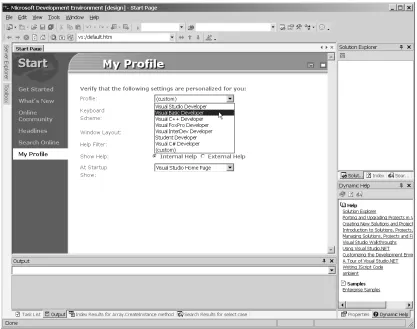 Figure 2-1. Visual Studio home page