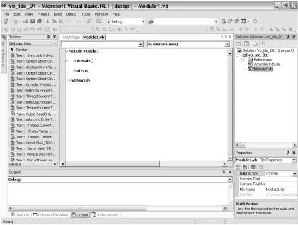 Figure 2-3. The basic Visual Studio IDE