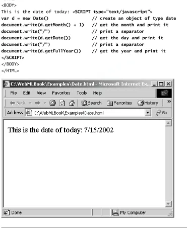 Figure 1.7Example of client-side scripting in JavaScript.
