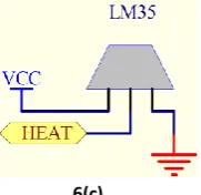 Fig 6: (a)temperature sensor LM35 (b) Schematic diagram of LM35 (c) Interfacing LM35 with PIC Microcontroller