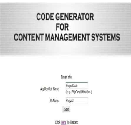 Fig 7: Specifying the name of the database and the name of the application. 