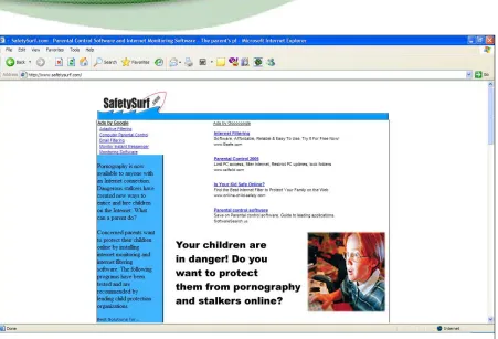 Fig 5.3 SafetySurf.com is not the most attractive site, but notice how the only links above the fold are AdSense ads