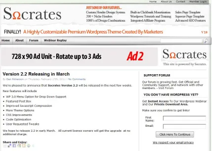 Fig. 1.4 A sample blog created using my Socrates Theme. Banners can rotate, designs are varied, and placement of AdSense units is completely down to you