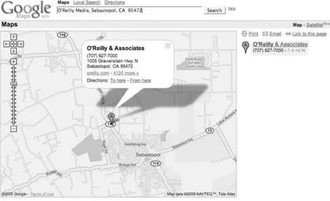 Figure 1-3. A Google map of O'Reilly Media's headquarters