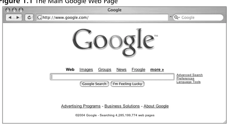 Figure 1.1 The Main Google Web Page