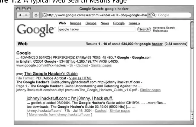 Figure 1.2 A Typical Web Search Results Page