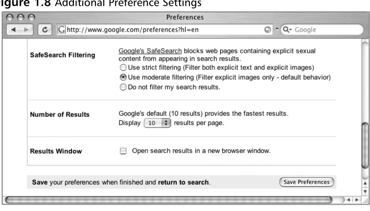 Figure 1.8 Additional Preference Settings