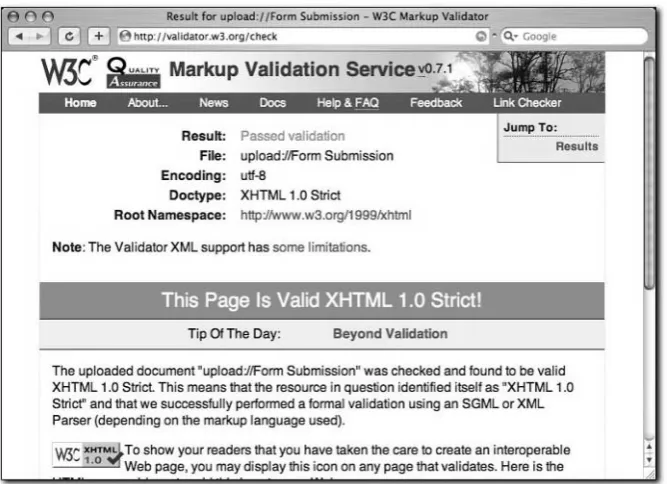 FIGURE 3-1: Validated XHTML report.