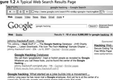 Figure 1.2 A Typical Web Search Results Page