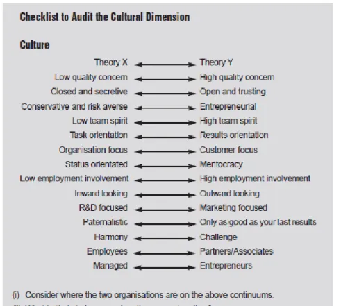 Figure 13: Audit of the Cultural Dimension (Thomas, M., 1997, p. 43) 