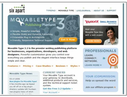 Fig. 3.1 Movable Type — where professionals play with blogs 