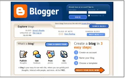 Fig. 1.1. Create a Blogger blog in 3 easy steps.  