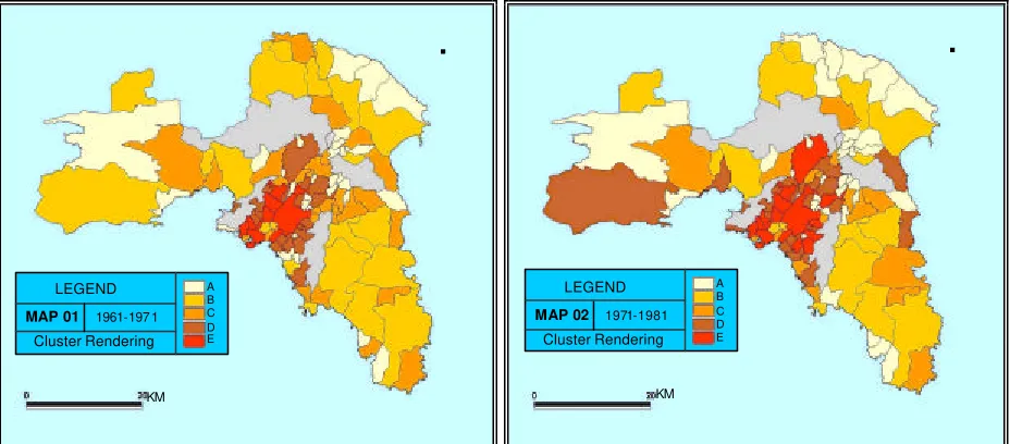 Table 3. Demographic data for municipality during three decades.   