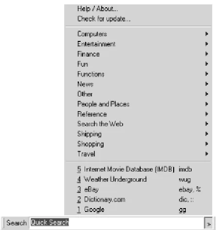 Figure 1-18. Dave's Quick Search Deskbar 
