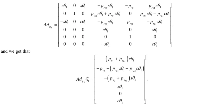 Figure 5. A serial manipulator with two active (z- and y-axes in reference configuration) and one passive (z- axis) joint