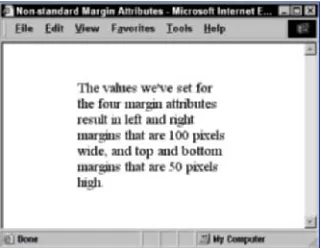 Figure 21-1: Specified margin settings rendered in the browser