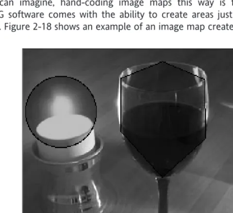 Figure 2-18. An image map created in Dreamweaver. Creating clickable areas this way is a simple matter.