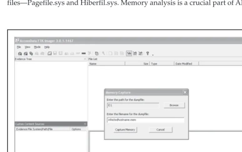 Figure 6-3 Creating a memory snapshot of the infected system