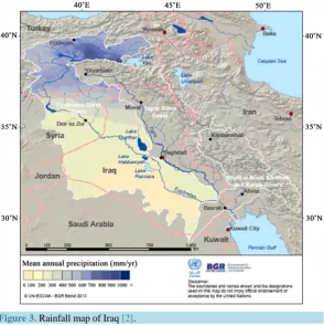 Figure 3. Rainfall map of Iraq [2].                                       