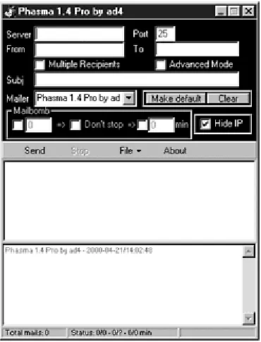Figure 4.6. Phasma mail spoofing program. 