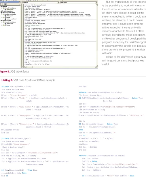 Figure 5. ADS Word Script