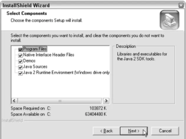 Figure 1.1 Choosing the SDK components to install.
