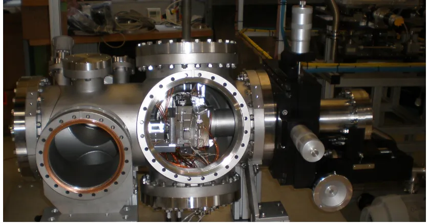 Figure 2.12: Picture of the complete mirror chamber including the 3D manipulator and themirror setup