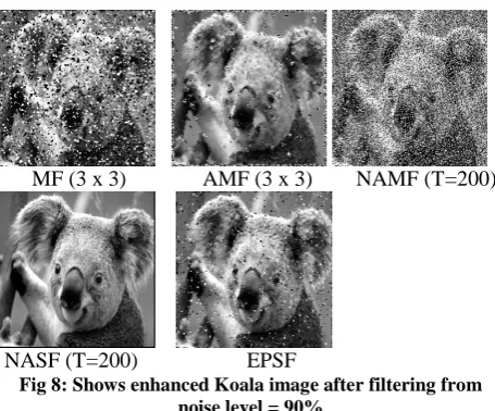 Fig 8: Shows enhanced Koala image after filtering from noise level = 90% 