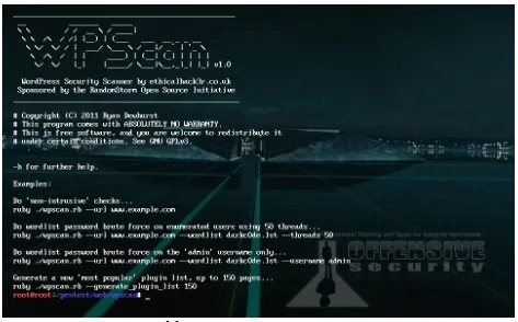 Figure 1.3 – WPScan [5]: A vulnerability scanner for WordPress powered sites 