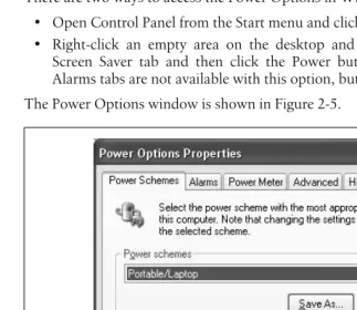 Figure 2-5. Configuring Power Options in Windows