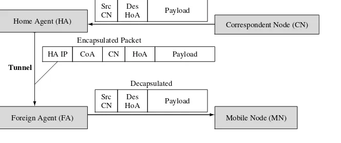 Figure 5.2Mobile IPv4 messaging in the reverse direction 
