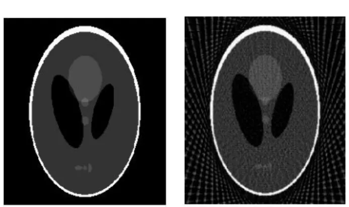 Fig. 4. Shepp-Logan  Head  Phantom and  reconstructed  from  36 projections