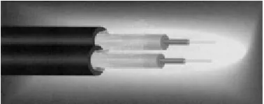Figure 4.4:  A stripped-back fiber optic cable  